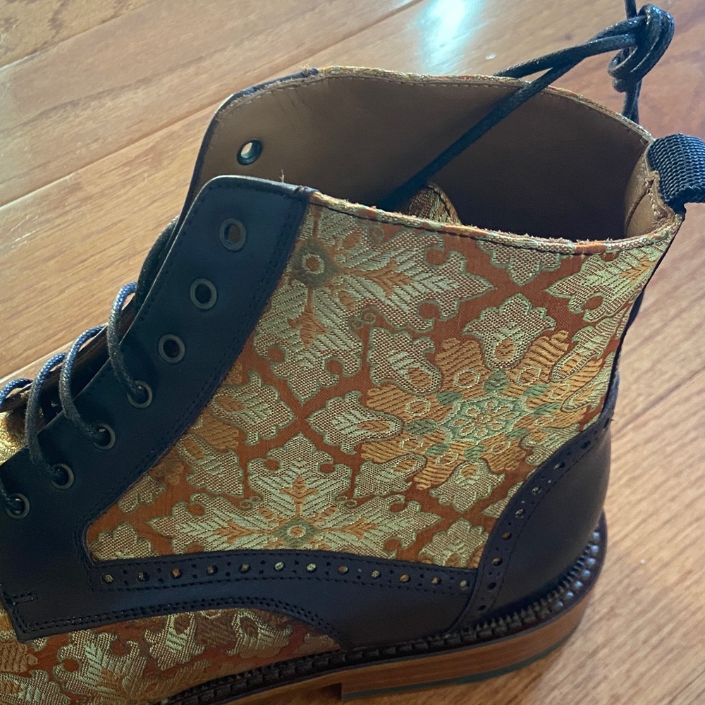 Taft Brown Patterned Men's Boots - Picture 3 of 5